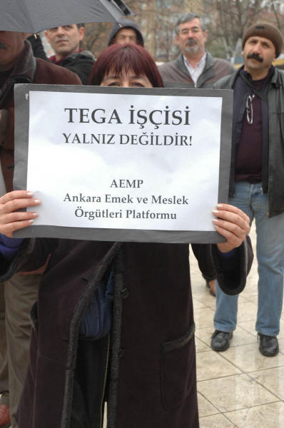 TEGA grevine destek eylemi