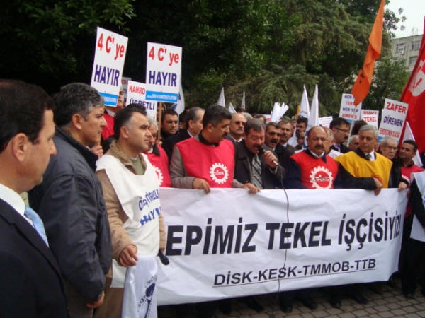 Tekel işçilerinin eylemine destekler devam ediyor