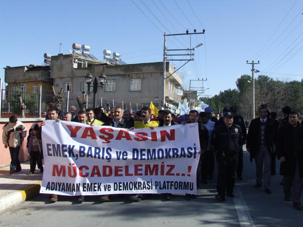 Adıyama'da bir günlük iş bırakma eylemi