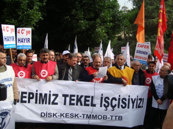 Tekel işçilerinin eylemine destekler devam ediyor