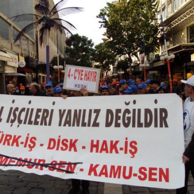 Mersin,de iş bırakma eylemi