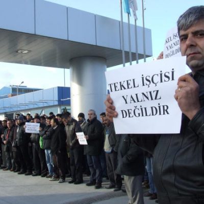 Mersin,de iş bırakma eylemi