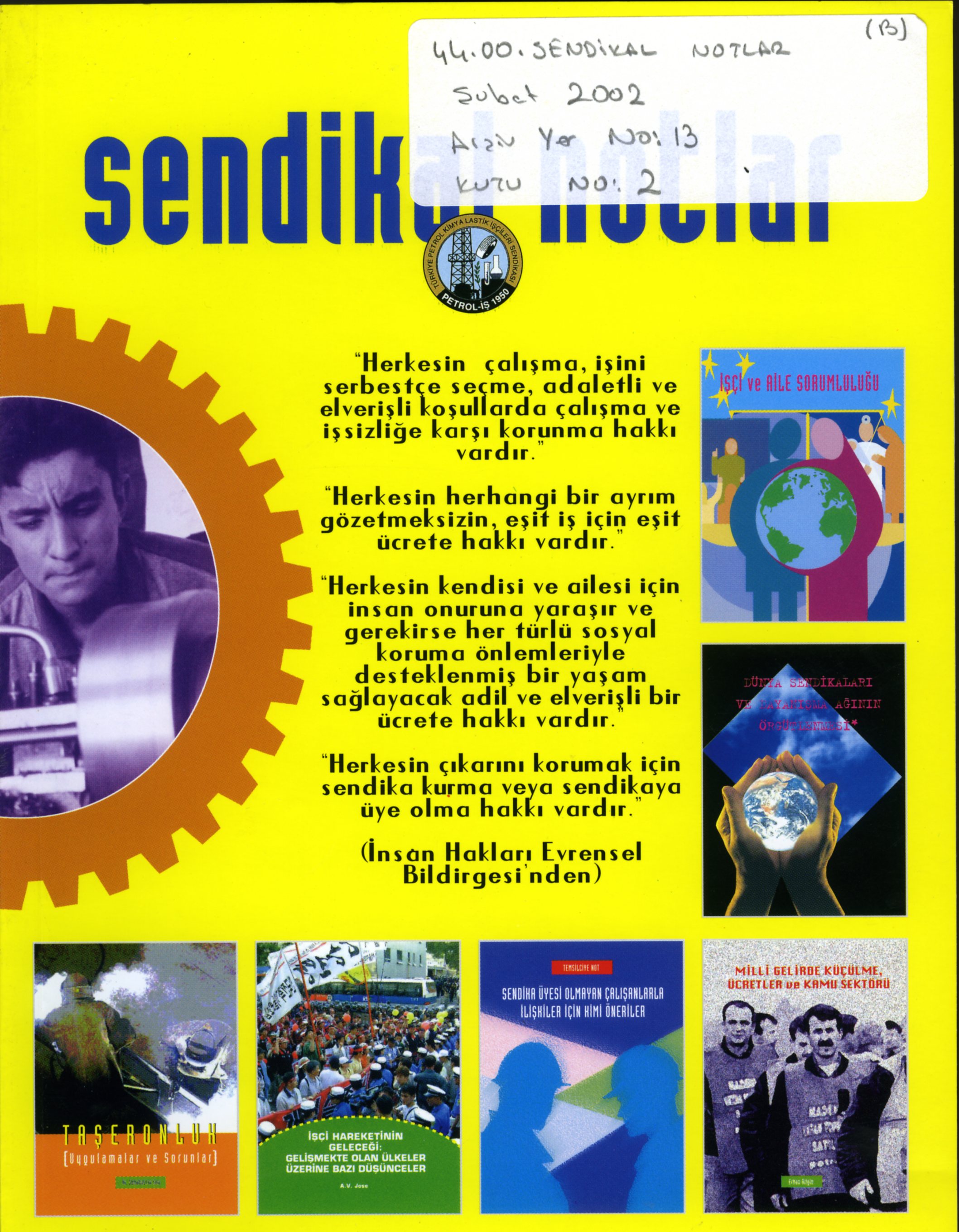 Sendikal Notlar (13) Şubat 2002