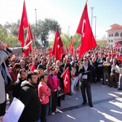 Bandırma şube 'Teröre Lanet' mitinginde