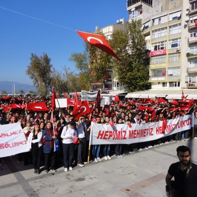 Bandırma şube 'Teröre Lanet' mitinginde