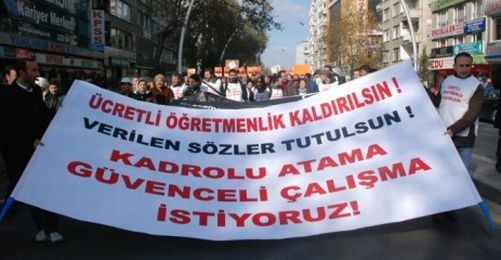 Öğretmenlerin yürüyüşü engellendi