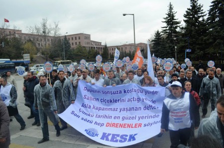 KESK üyeleri 4688’e karşı meclise yürüdü