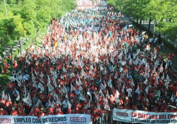 İspanya'da sendikalar kemer sıkma politikalarına karşı eylemde