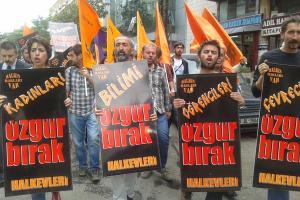 Binlerce kişi tutuklu kadın KESK'liler için adliye önünde