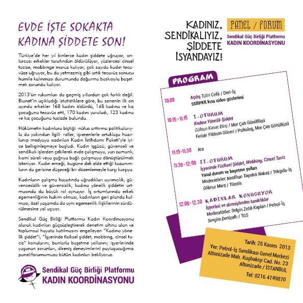 Kadınız sendikalıyız şiddete isyandayız