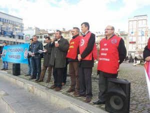 Trakya Şubemiz’den “Kıdem Tazminatına dokunma” basın açıklaması