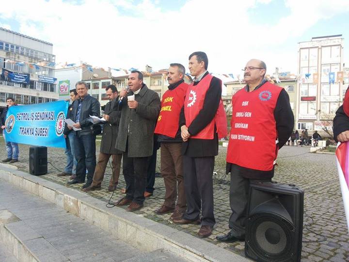 Trakya Şubemiz'den “Kıdem Tazminatına dokunma” basın açıklaması