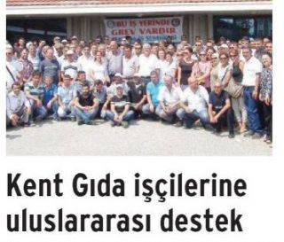 Kent Gıda İşçilerine Uluslararası Destek