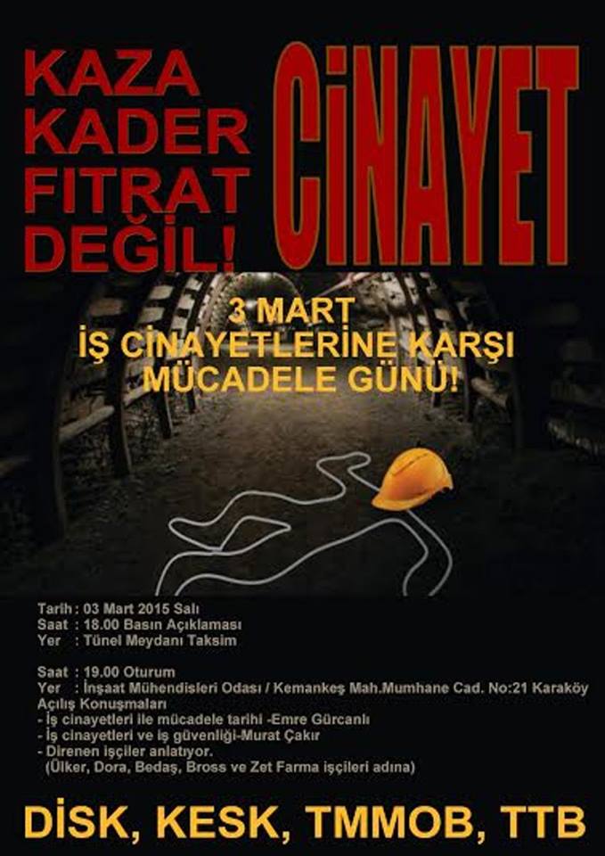 3 Mart İş Cinayetlerine Karşı Mücadele Günü