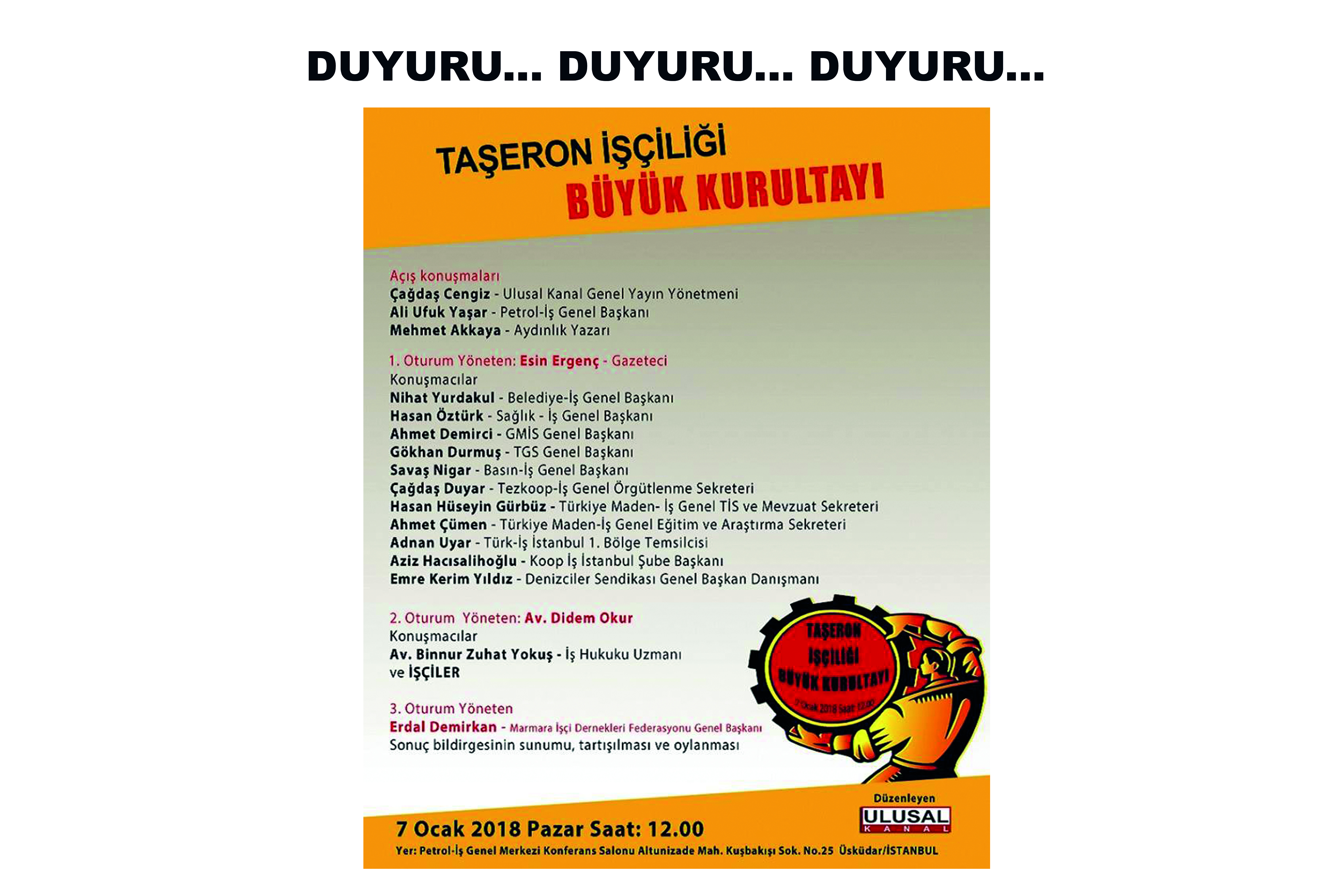 Taşeron İşçiliği Büyük Kurultayı Toplanıyor