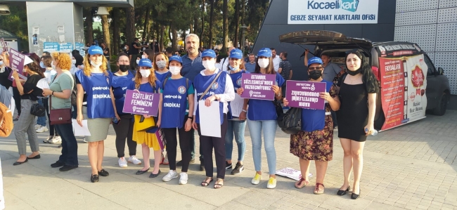 Gebze'de Kadınlar İstanbul Sözleşmesi İçin Basın Açıklaması Yaptı