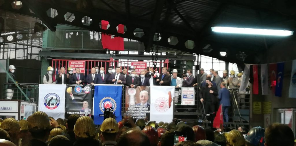 Türk-İş Heyeti ile Çalışma ve Sosyal Güvenlik Bakanı Madencilerle Buluştu