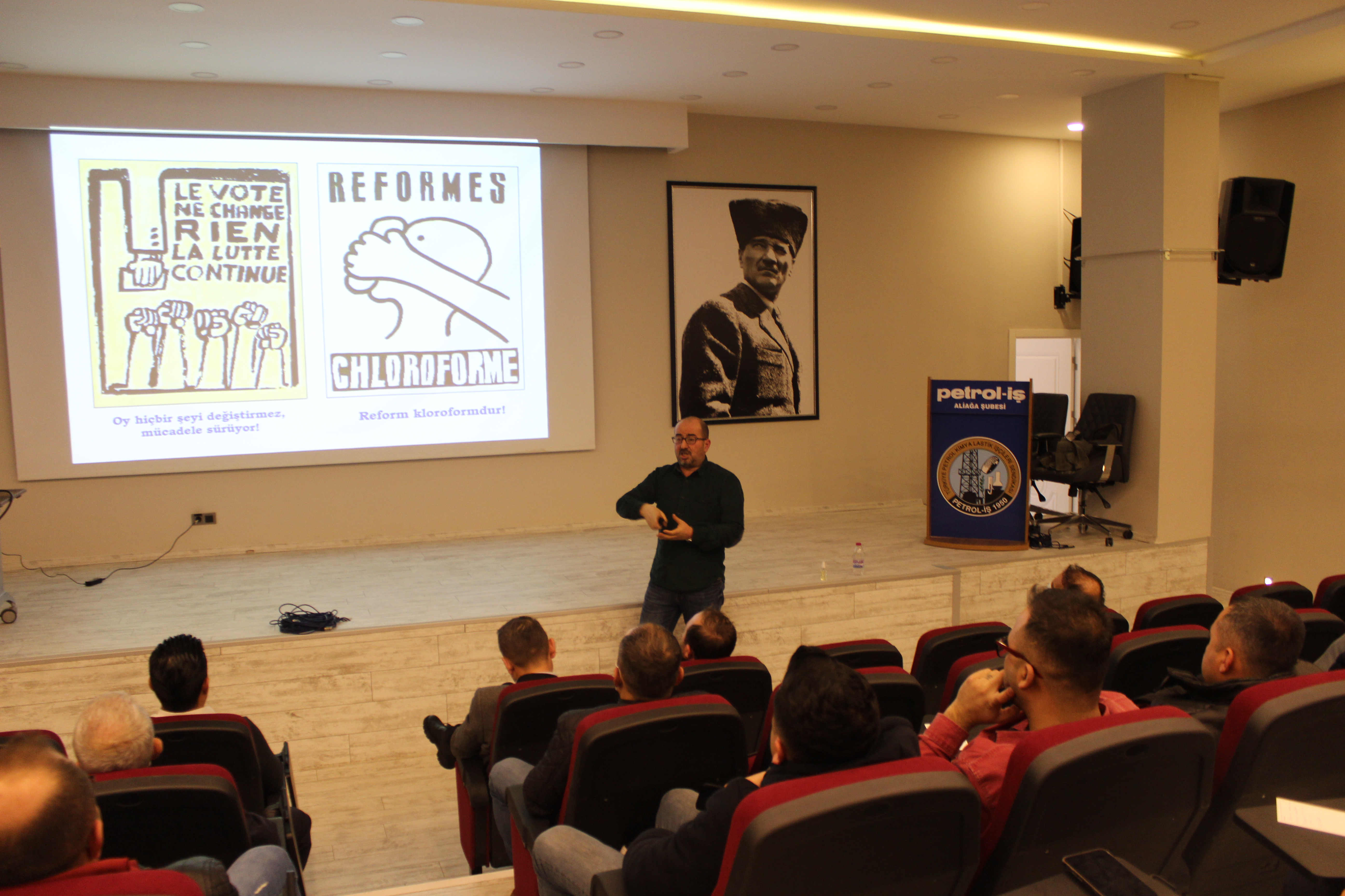 Aliağa Şubemizde “Türkiye İşçi Sınıfı ve Sendikalar Tarihi” Başlıklı Konferans Gerçekleştirildi