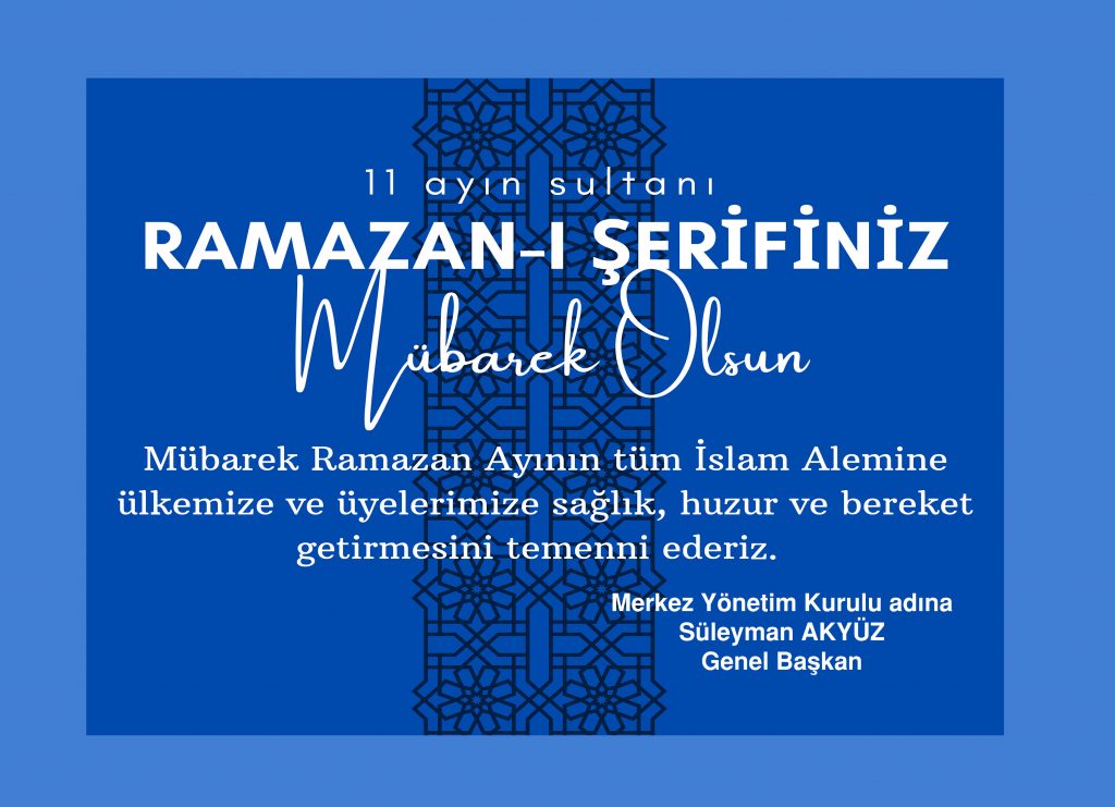 MYK'dan Ramazan Ayı Mesajı