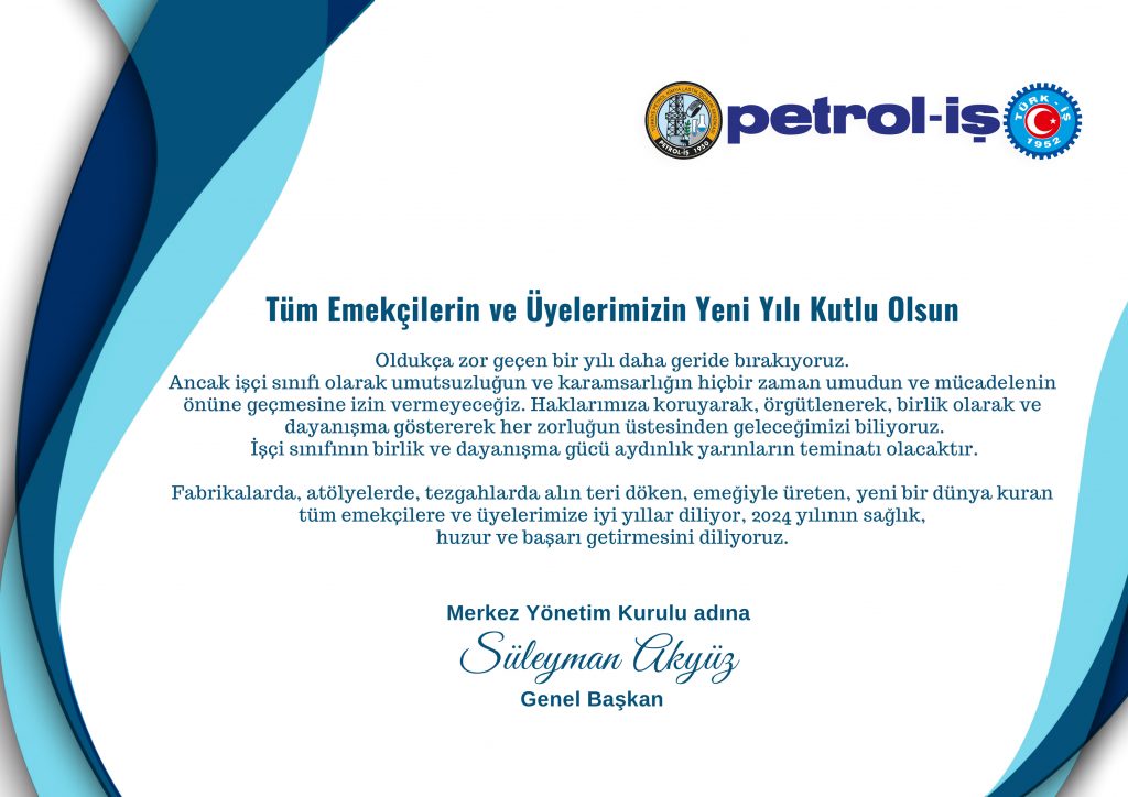 Tüm Emekçilerin ve Üyelerimizin Yeni Yılı Kutlu Olsun