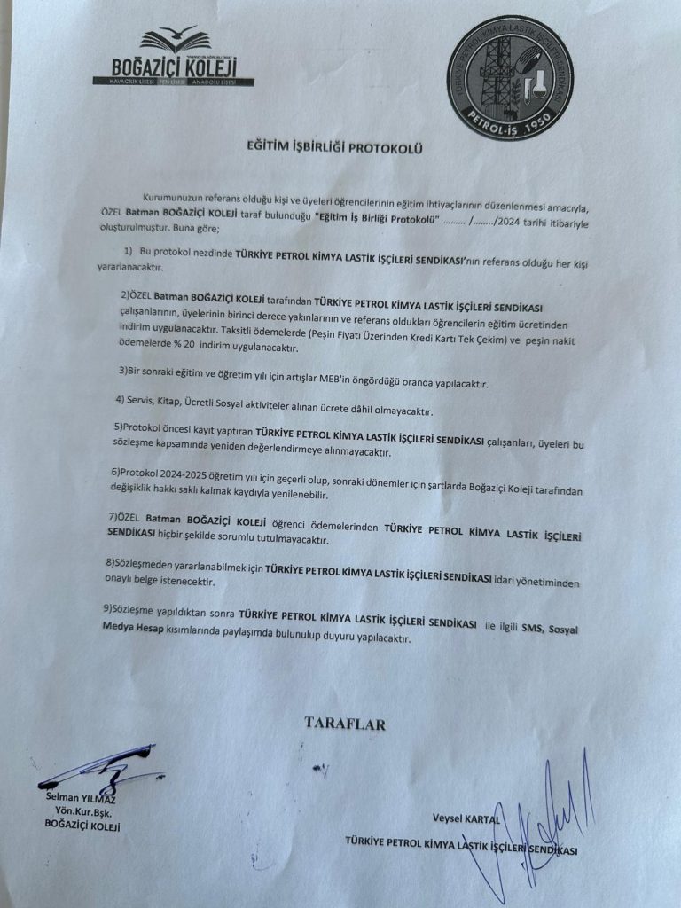 Batman Şubemizden Üyelerimiz ve Aileleri İçin Kurumsal Anlaşma