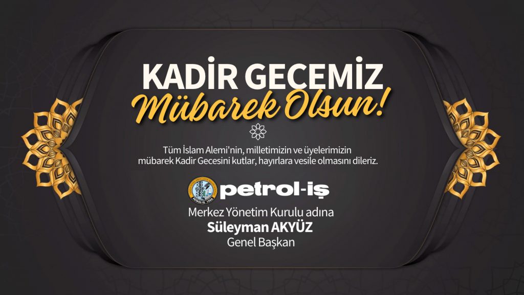 Merkez Yönetim Kurulumuzdan Kadir Gecesi Mesajı