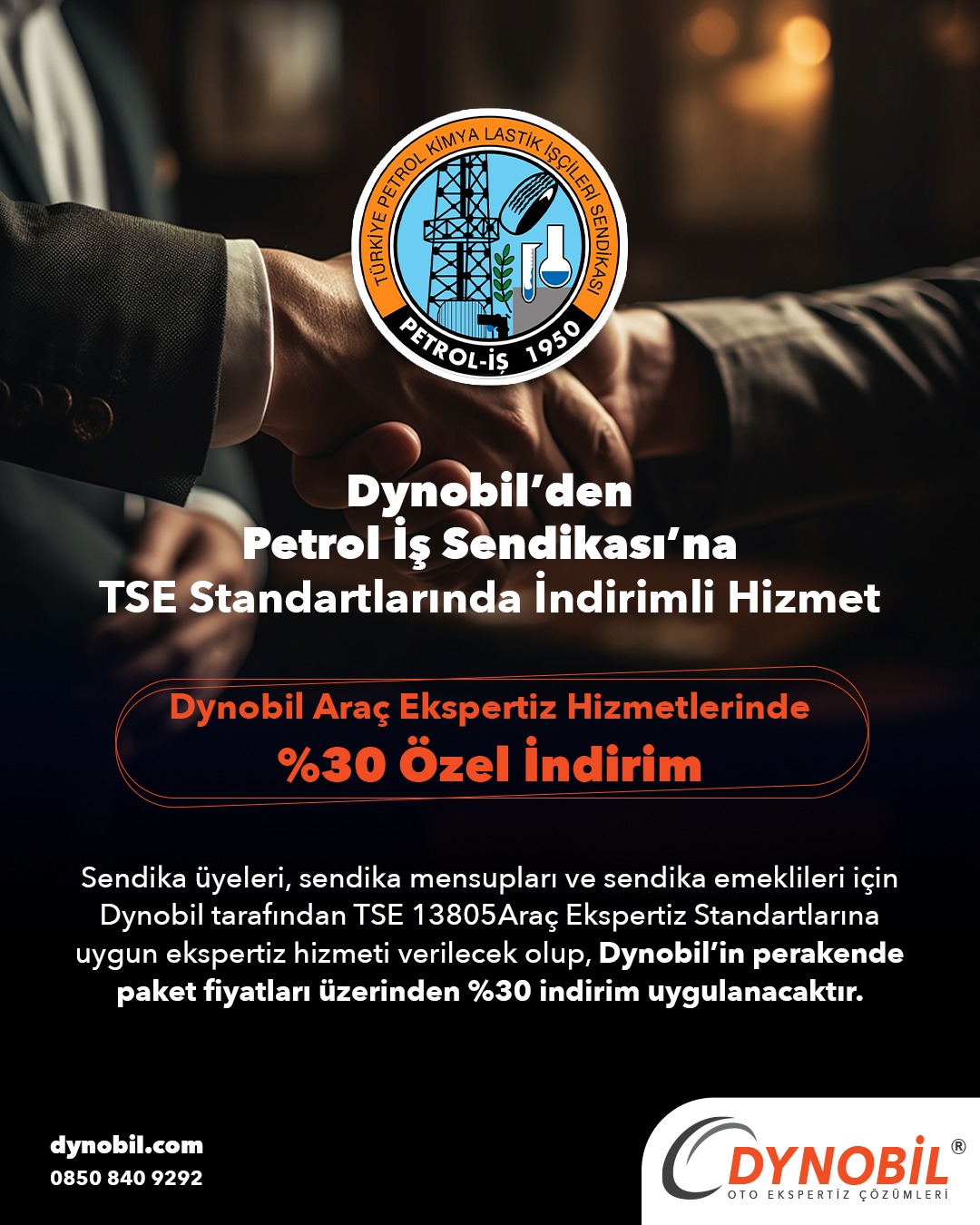 DYNOBİL Oto Ekspertiz Firması ile Petrol-İş Sendikası Arasında Kurumsal Anlaşma Yapıldı